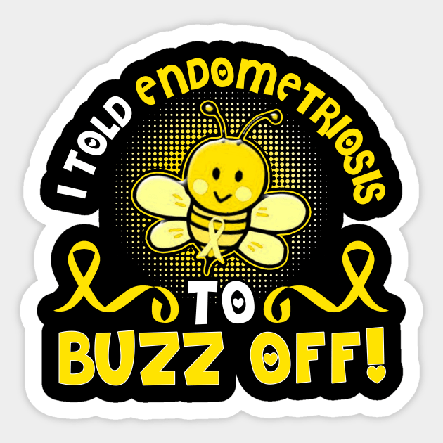 funny endometriosis bee warrior Sticker by TeesCircle